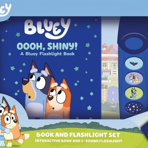 Bluey: Oooh, Shiny! Book and 5-Sound Flashlight Set [With Battery]